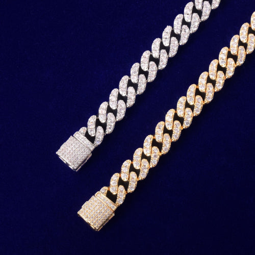 10mm Gold Color Miami Cuban Link Bracelet Bling Women Jewelry AAAA Zircon Charm Hip Hop Chain-4
