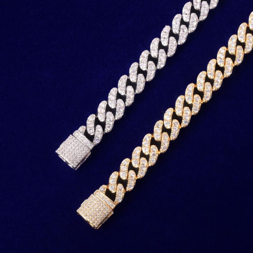10mm Gold Color Miami Cuban Link Bracelet Bling Women Jewelry AAAA Zircon Charm Hip Hop Chain-1