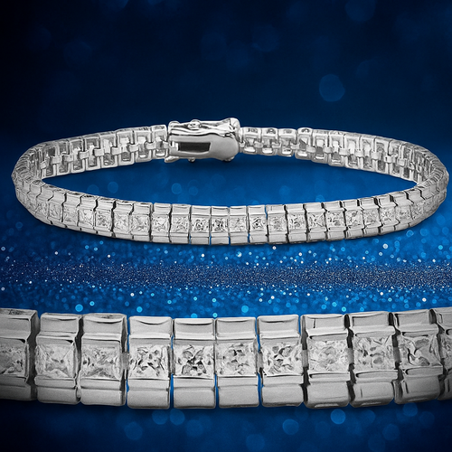 Elegance Refined – Rhodium Bracelet with Premium Clear Cubic Zirconia