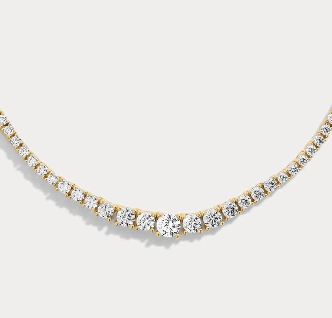 Cubic Zirconia Graduated Tennis Necklace. Zirconite 628N5316-2