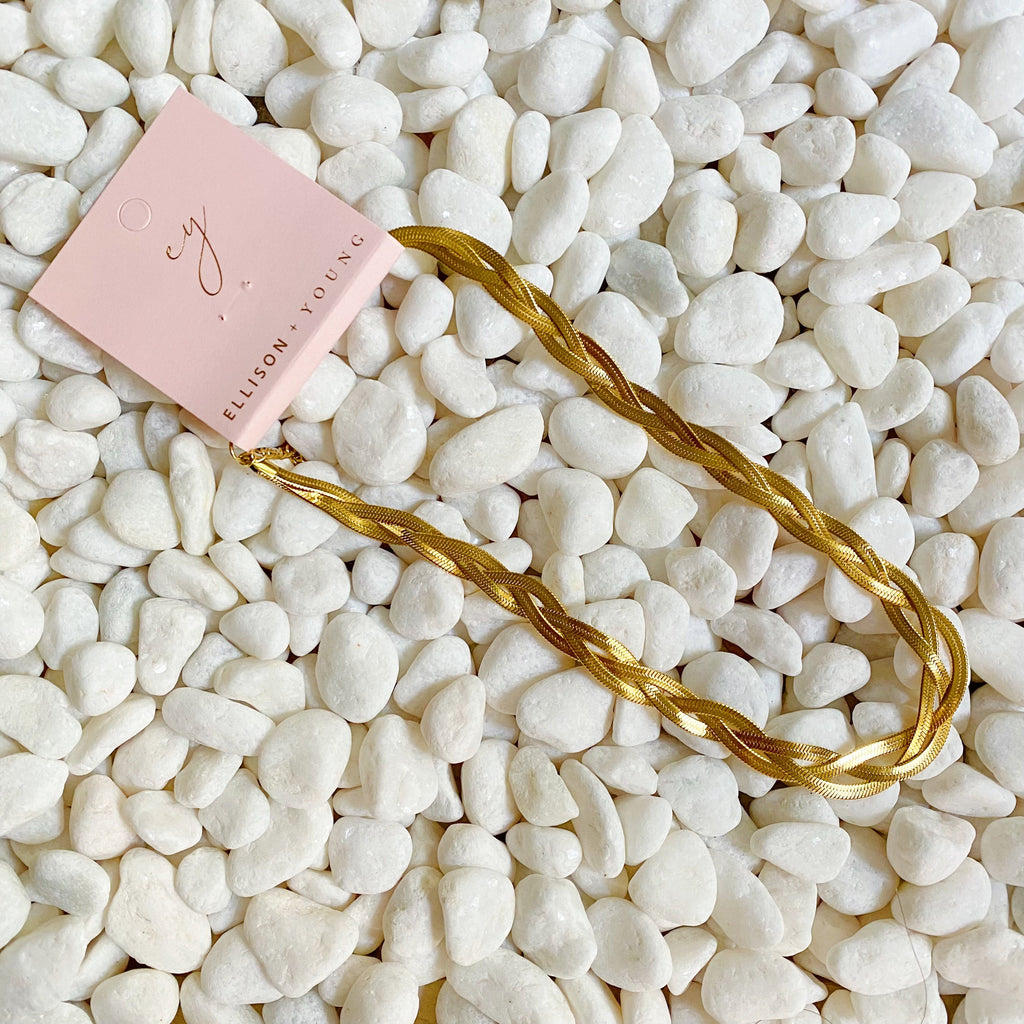 Braided Herringbone Chain Necklace-1