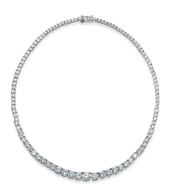 Cubic Zirconia Graduated Tennis Necklace. Zirconite 628N5316-4